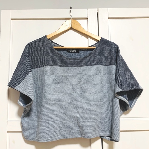 Colorblock Cotton Crop Top - Picture 1 of 8